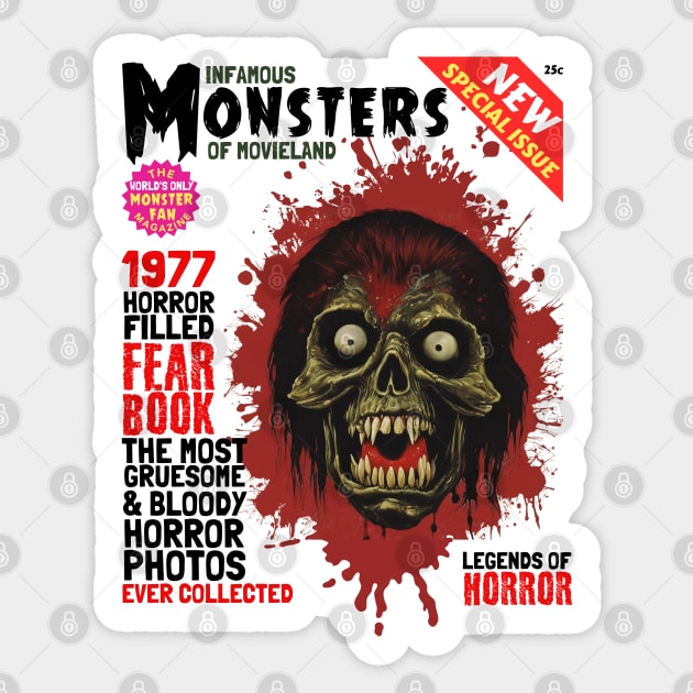 Pulp Horror magazine cover Sticker by Teessential